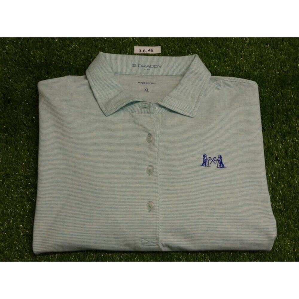 B Draddy Womens Margie Stripe Golf Shirt NGLA Logo Heather Green Extra Large